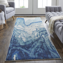 Blue Ivory And Green Runner Rug 12'