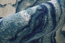 Blue Ivory And Green Runner Rug 12'