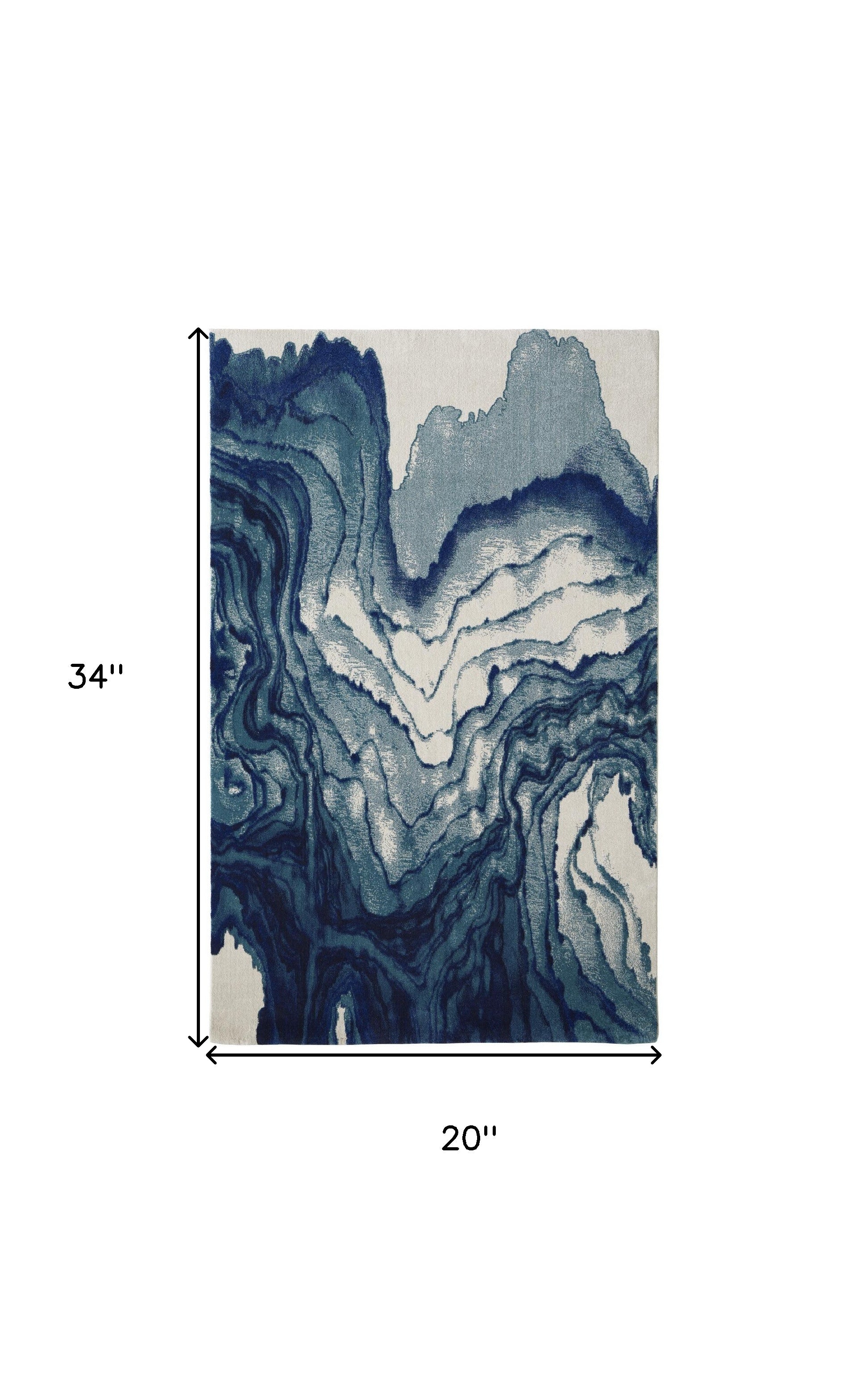 Blue Ivory And Green Runner Rug 12'