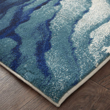 Blue Ivory And Green Runner Rug 12'