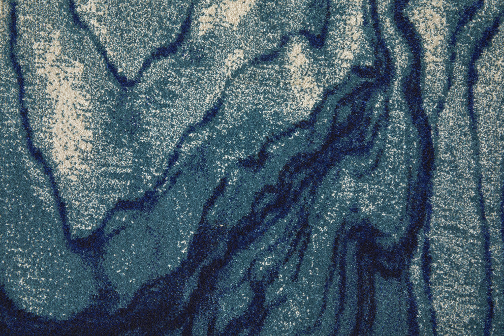 Blue Ivory And Green Runner Rug 12'