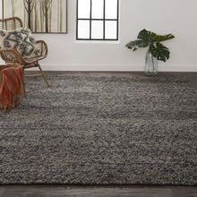 10' X 13' Gray Taupe And Black Wool Hand Woven Stain Resistant Area Rug