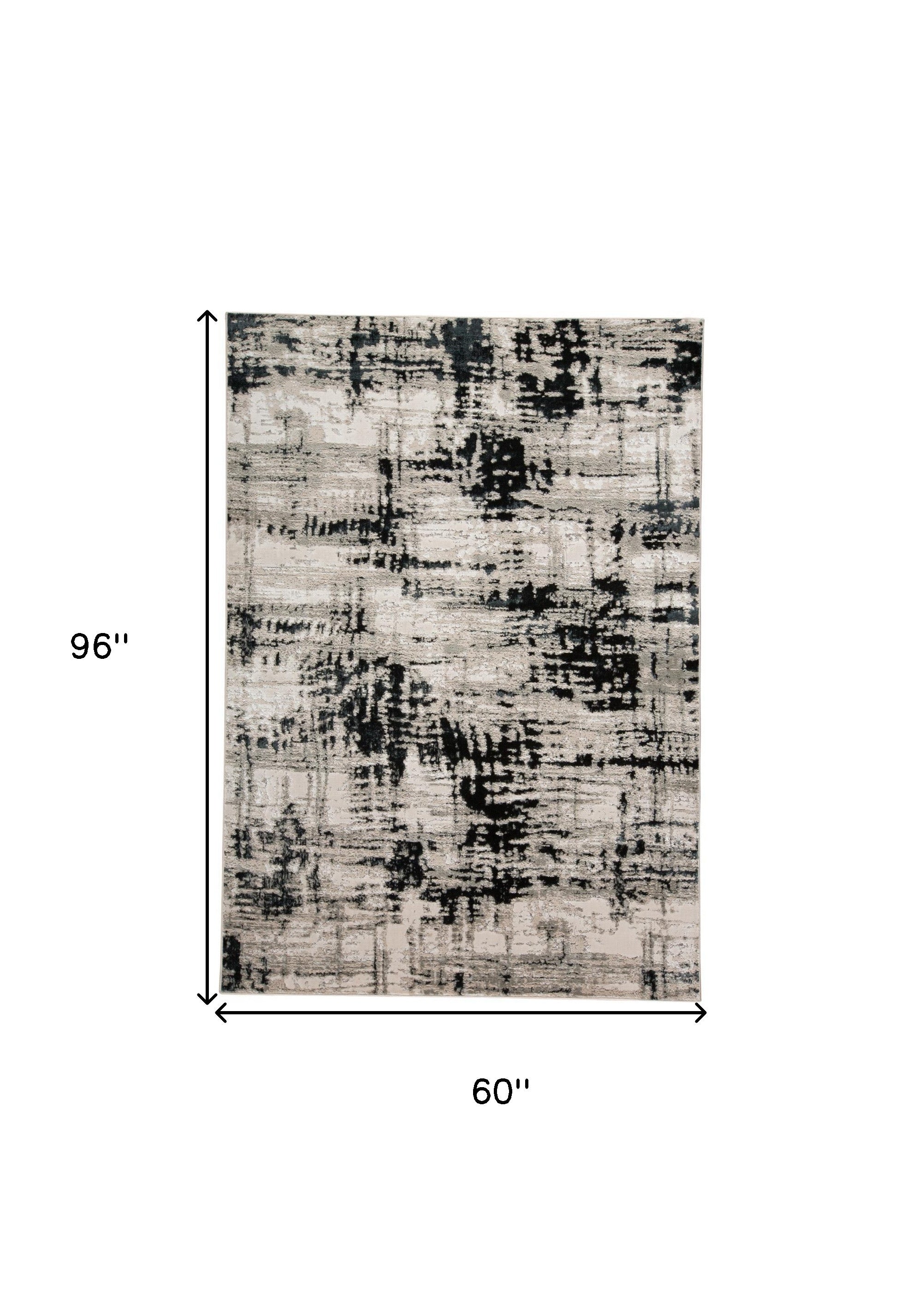 Black White And Gray Area Rug - 9' x 12'