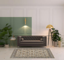 9' X 12' Tan Ivory And Gray Power Loom Area Rug