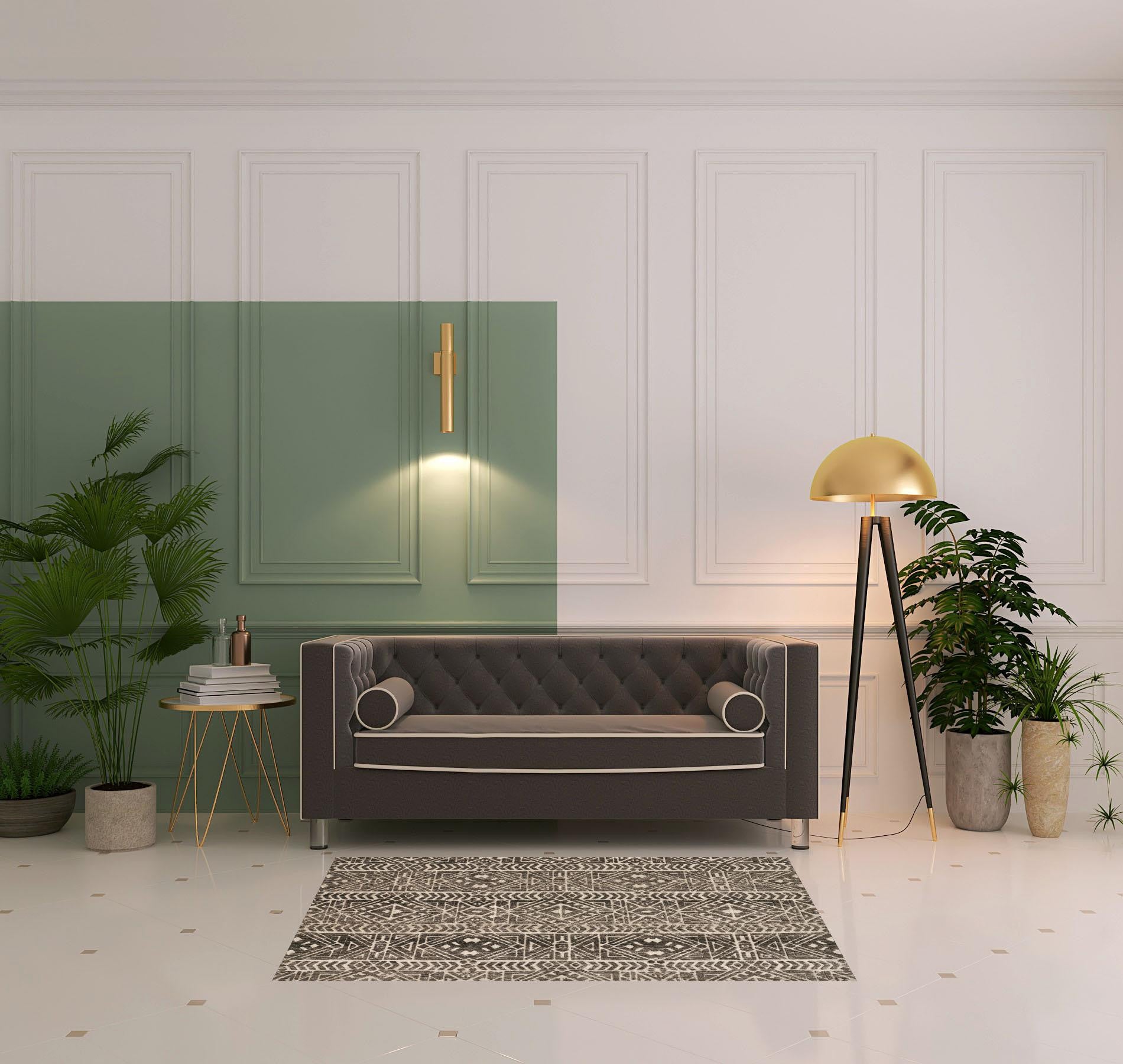 Brown Taupe And Ivory Striped Stain Resistant Area Rug - 10' x 13'