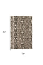 Brown Taupe And Ivory Striped Stain Resistant Area Rug - 10' x 13'