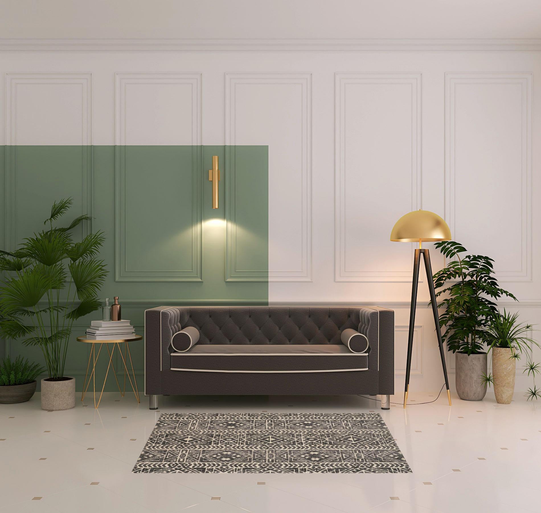 Brown Taupe And Ivory Striped Stain Resistant Area Rug - 10' x 13'