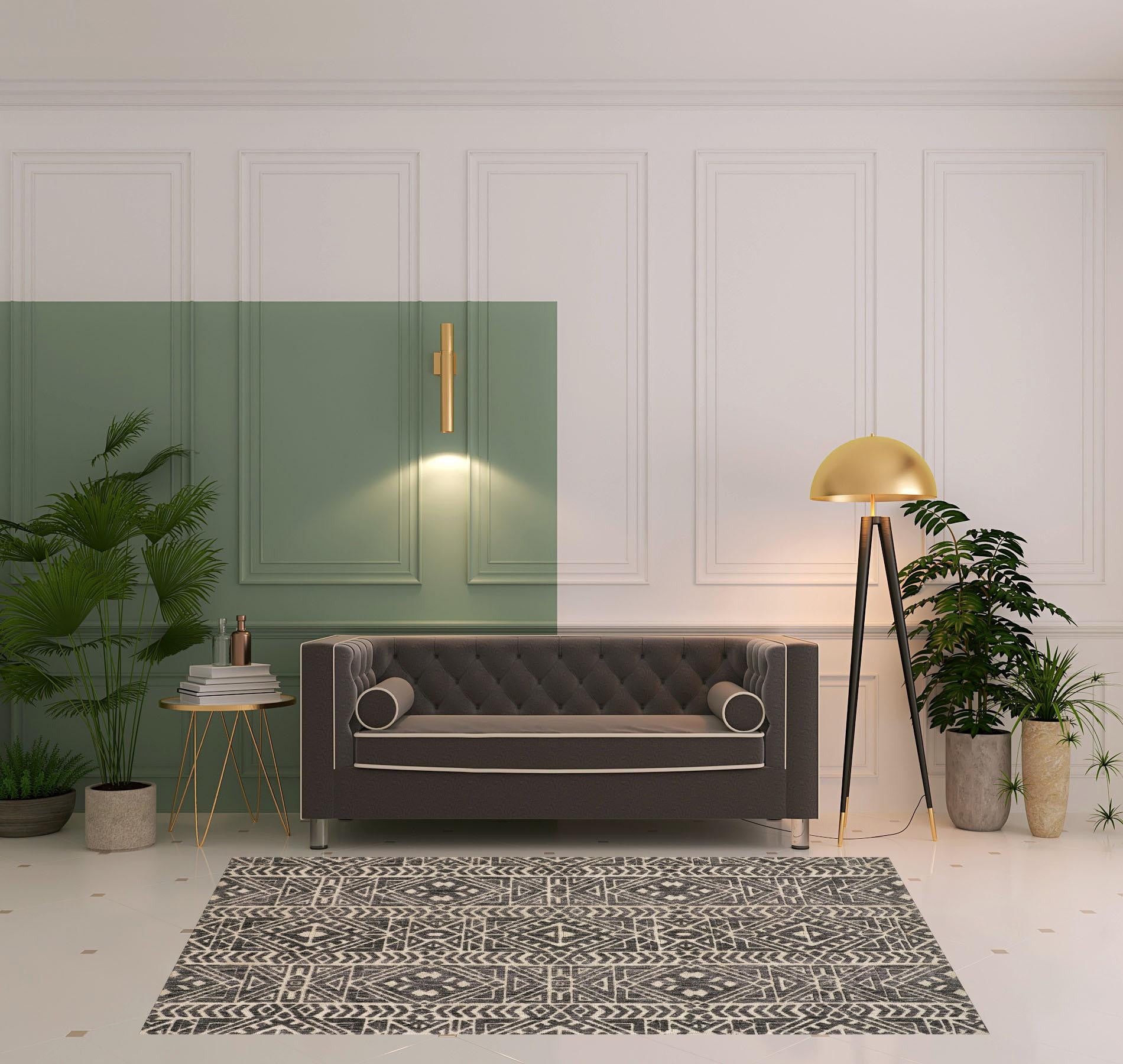 Brown Taupe And Ivory Striped Stain Resistant Area Rug - 10' x 13'