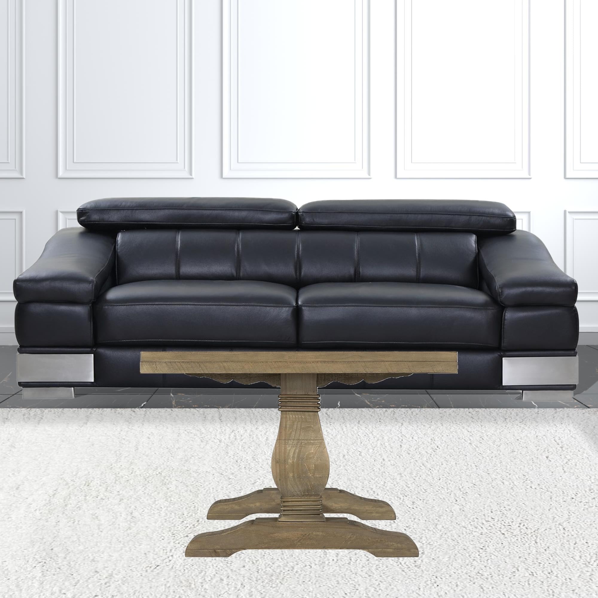 50" Reclaimed Natural Solid Wood Rectangular Distressed Coffee Table