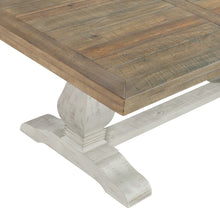 Mesa de centro de pedestal envejecida de madera natural reciclada y blanca de 50