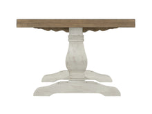 Mesa de centro de pedestal envejecida de madera natural reciclada y blanca de 50