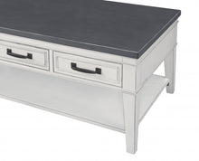 Mesa de centro rectangular en blanco y gris antiguo de 48