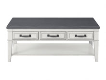Mesa de centro rectangular en blanco y gris antiguo de 48