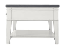 Mesa de centro rectangular en blanco y gris antiguo de 48