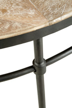 Mesa de centro envejecida redonda de madera de mango lavada en negro y rústico de 38