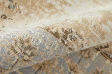 9' X 12' Tan Brown And Gray Power Loom Distressed Area Rug