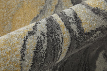 2' X 3' Gray Yellow And Ivory Area Rug