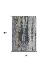 2' X 3' Gray And Black Abstract Stain Resistant Area Rug