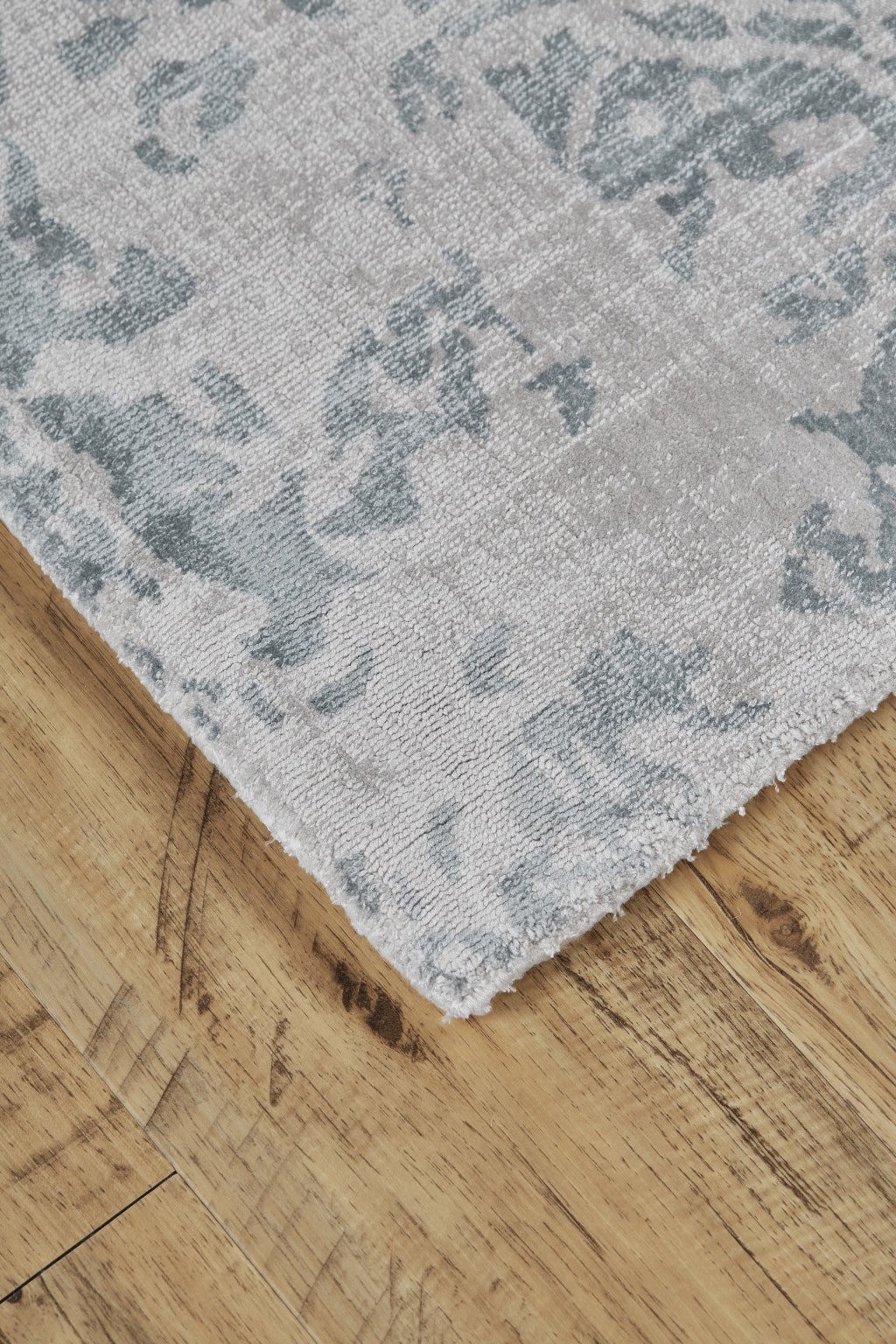 2' X 3' Blue And Gray Abstract Hand Woven Area Rug