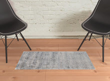 2' X 3' Blue Gray And Taupe Abstract Hand Woven Area Rug