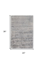 2' X 3' Blue Gray And Taupe Abstract Hand Woven Area Rug