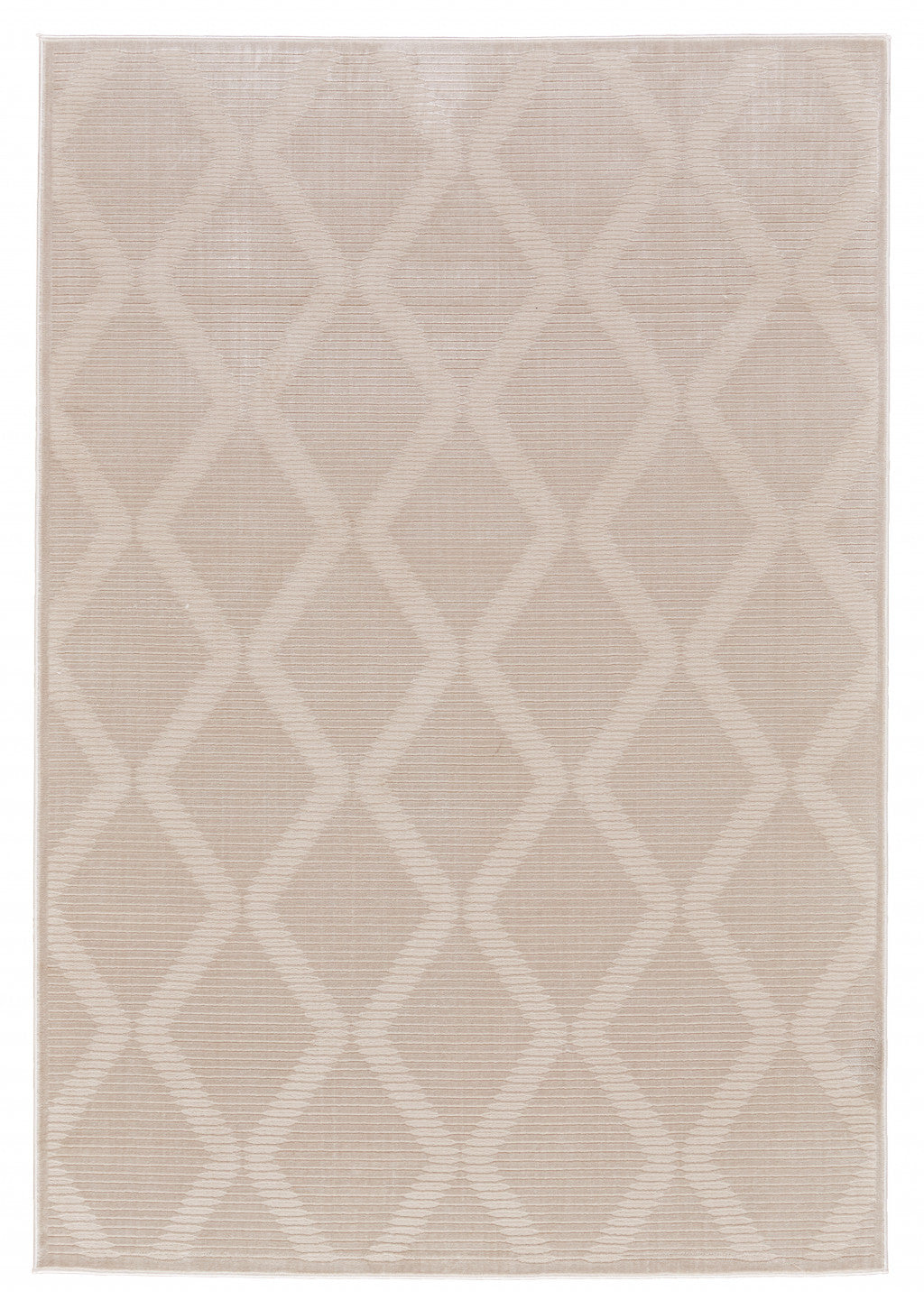 2' X 3' Ivory And Tan Geometric Stain Resistant Area Rug