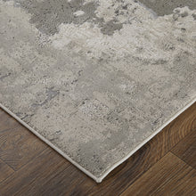 2' X 3' Ivory And Gray Abstract Stain Resistant Area Rug