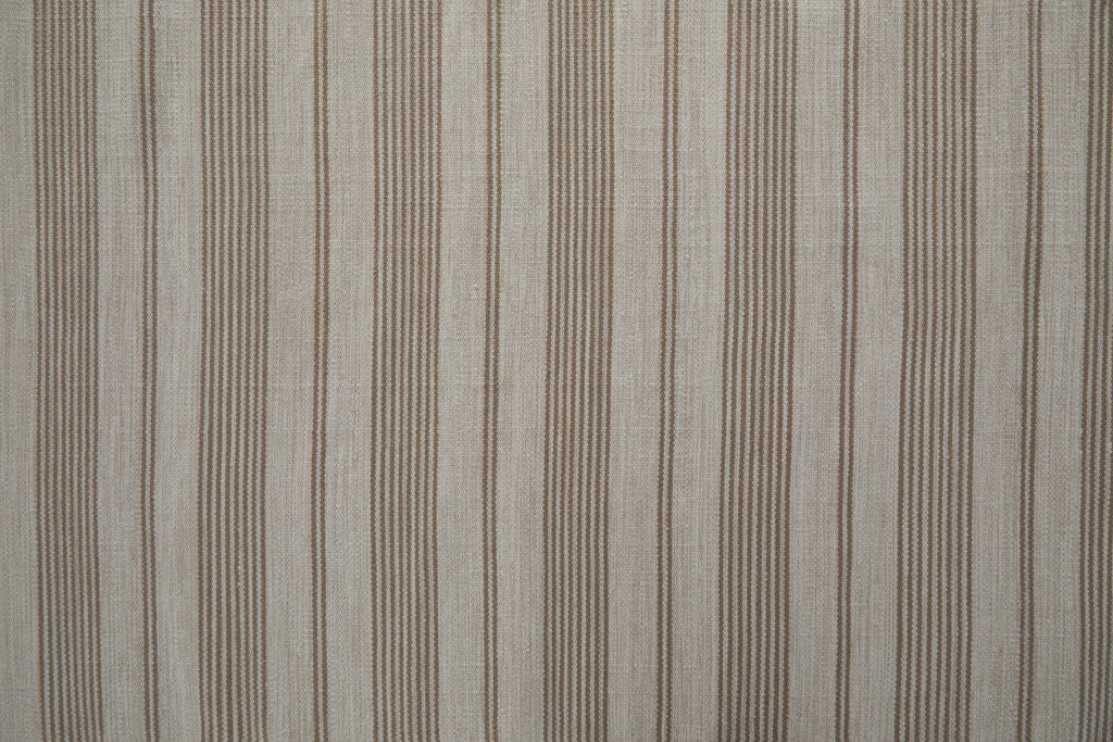 2' X 3' Ivory And Taupe Striped Dhurrie Hand Woven Stain Resistant Area Rug