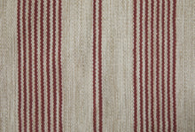 Red And Ivory Striped Dhurrie Hand Woven Stain Resistant Area Rug - 2' x 3'