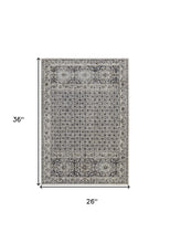 Ivory Taupe And Gray Abstract Stain Resistant Area Rug - 2' x 3'