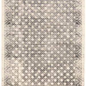 2' X 3' Ivory Black And Taupe Abstract Stain Resistant Area Rug