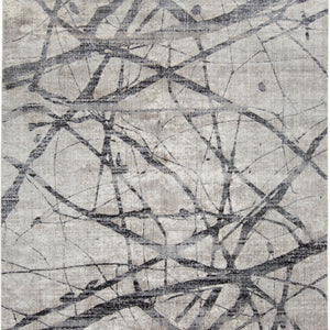 2' X 3' Taupe Gray And Ivory Abstract Stain Resistant Area Rug