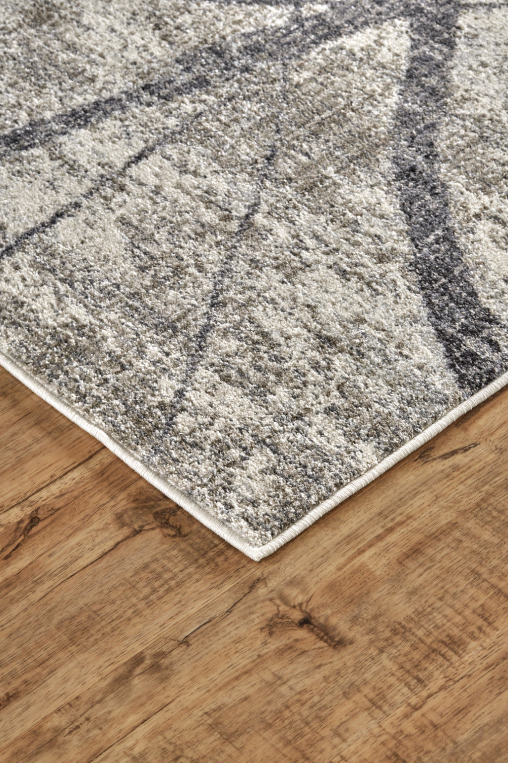 2' X 3' Taupe Gray And Ivory Abstract Stain Resistant Area Rug