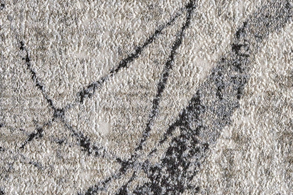 2' X 3' Taupe Gray And Ivory Abstract Stain Resistant Area Rug