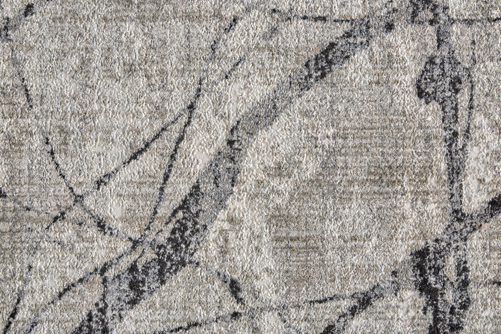 2' X 3' Taupe Gray And Ivory Abstract Stain Resistant Area Rug