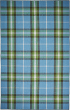 Blue Green And Black Abstract Hand Woven Stain Resistant Area Rug