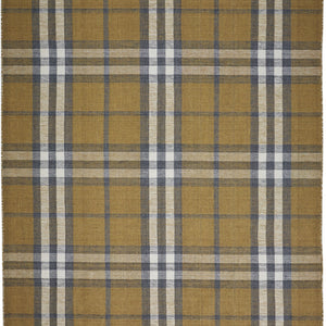 Gold Blue And White Abstract Hand Woven Stain Resistant Area Rug