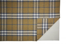 Gold Blue And White Abstract Hand Woven Stain Resistant Area Rug