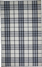 2' X 3' Ivory Blue And Black Abstract Hand Woven Stain Resistant Area Rug