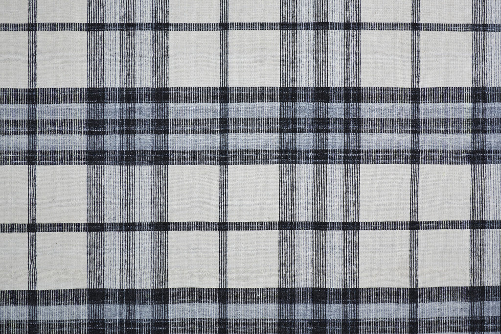 2' X 3' Ivory Blue And Black Abstract Hand Woven Stain Resistant Area Rug