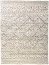 2' X 3' Ivory Tan And Gray Geometric Hand Knotted Area Rug