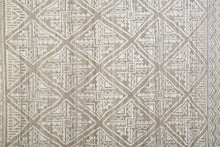 2' X 3' Ivory Tan And Gray Geometric Hand Knotted Area Rug