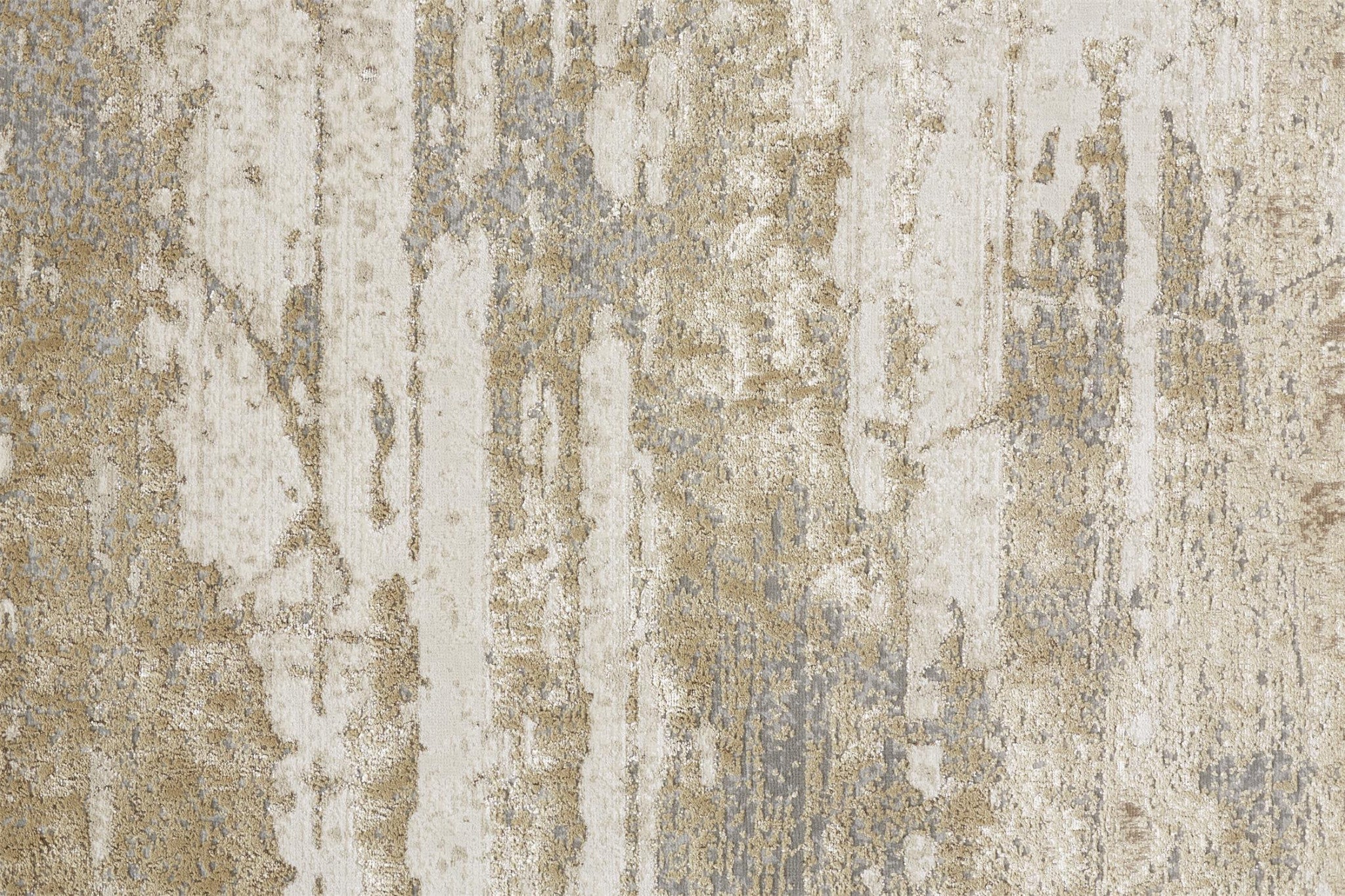 2' X 3' Ivory Gold And Gray Abstract Stain Resistant Area Rug