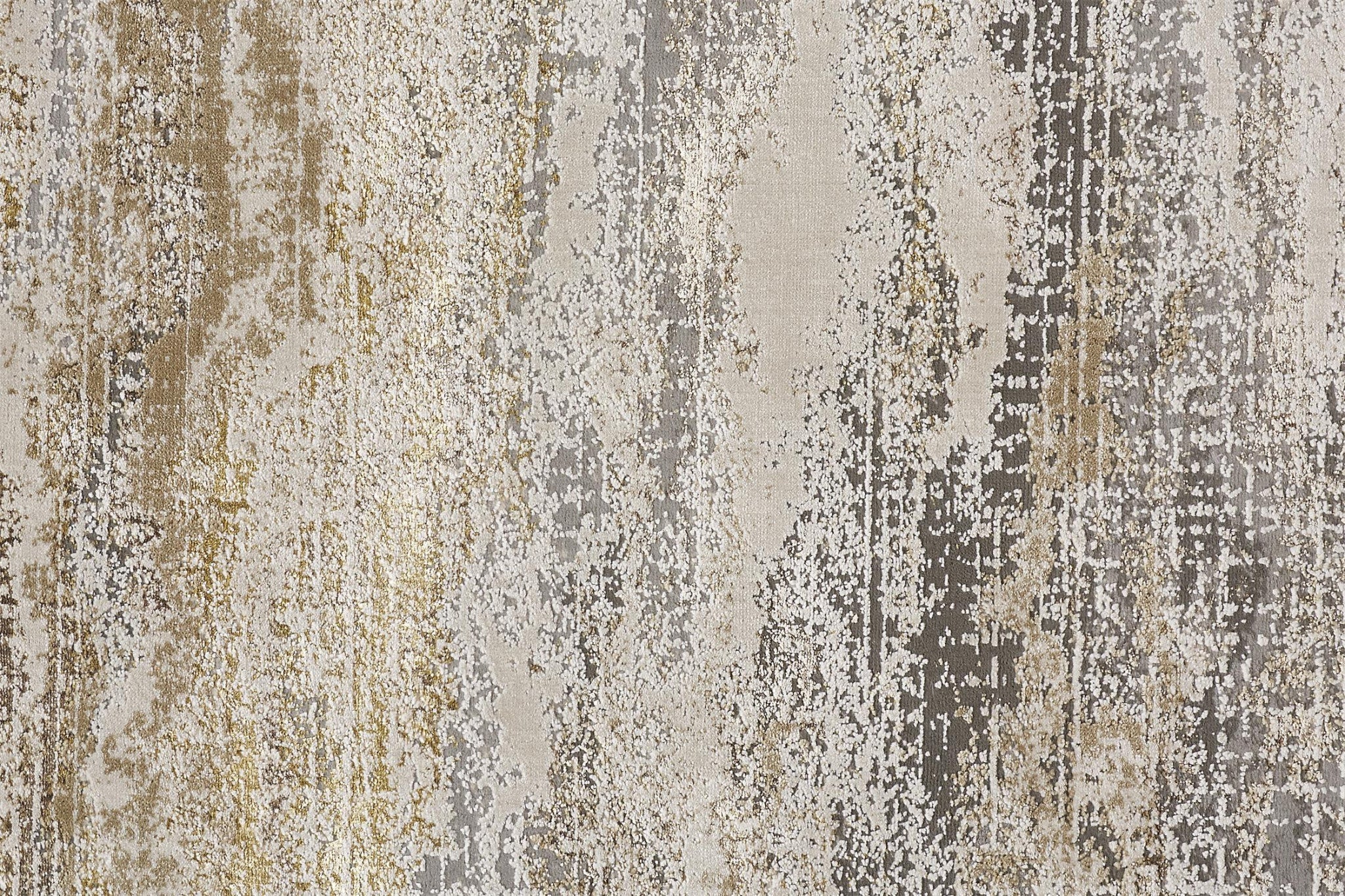 2' X 3' Gold Gray And Ivory Abstract Stain Resistant Area Rug