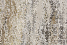 2' X 3' Gold Gray And Ivory Abstract Stain Resistant Area Rug