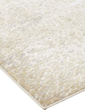 2' X 3' Ivory Gray And Gold Abstract Stain Resistant Area Rug
