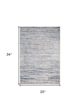 2' X 3' Blue Gray And Ivory Abstract Stain Resistant Area Rug