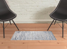 2' X 3' Blue Gray And Ivory Abstract Stain Resistant Area Rug