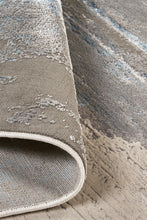 2' X 3' Gray Ivory And Blue Abstract Stain Resistant Area Rug