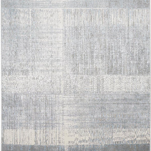 2' X 3' White Gray And Blue Abstract Stain Resistant Area Rug